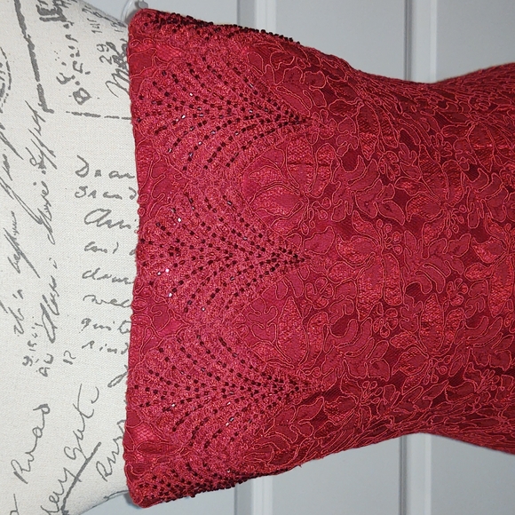 💃Carmen Marc Valvo Signature Size 10 Red Strapless Party Dress 🎉💃 - Picture 5 of 16